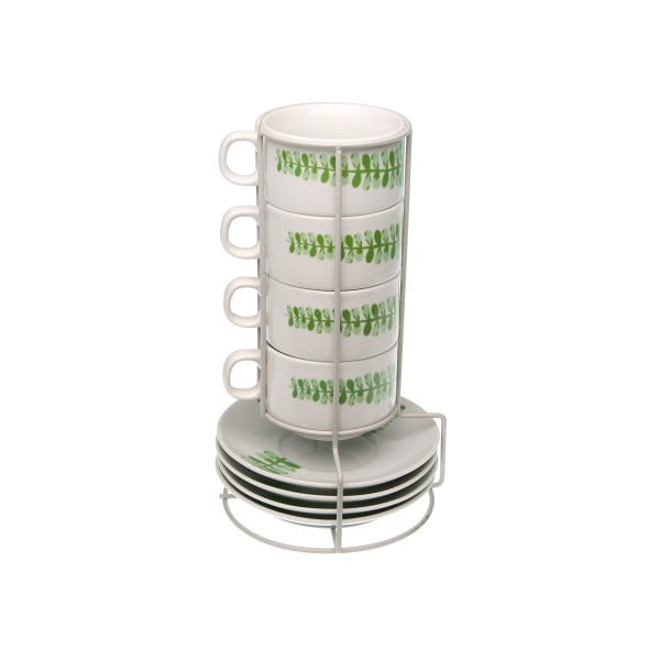 Cups With Stand 4 db-os csésze és csészealj készlet, állvánnyal - Versa