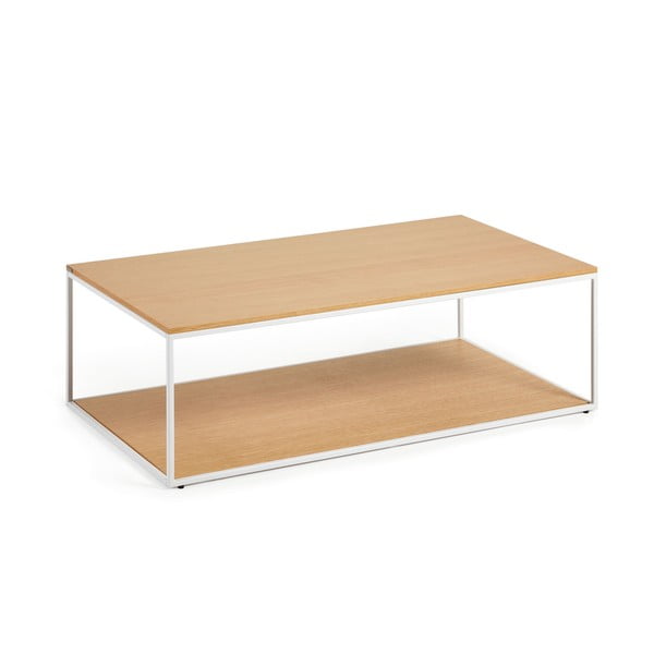 Világos natúr színű dohányzóasztal tölgyfa dekoros asztallappal 60x110 cm Yoana – Kave Home