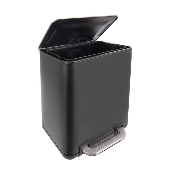 Fekete rozsdamentes acél pedálos szemetes 20 l Black – Orion-image-2