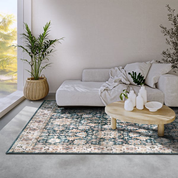 Kék szőnyeg 80x150 cm Saveh Blue Cream – Elle Decoration-image-1