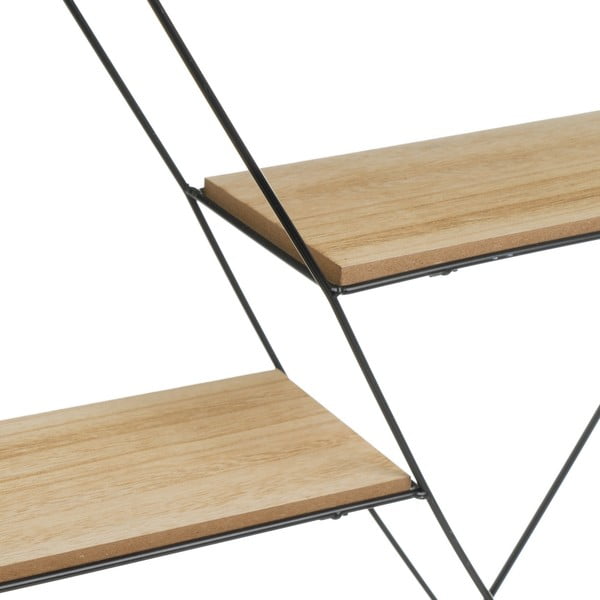 Fekete-natúr színű többszintes fali polc 50 cm – Casa Selección-image-1