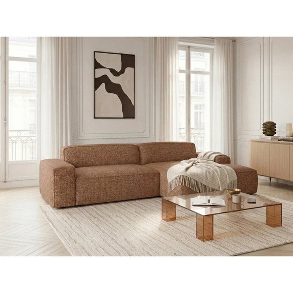 Narancssárga kinyitható-elektromos ülésállítással sarokkanapé (jobb oldali) Abel – Bobochic Paris-image-4