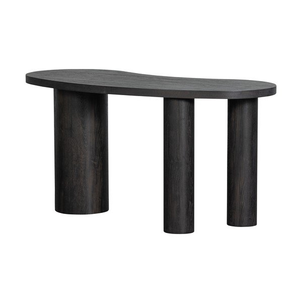 Sötétbarna konzolasztal borovi fenyő dekorral 70x150 cm Maan – WOOOD