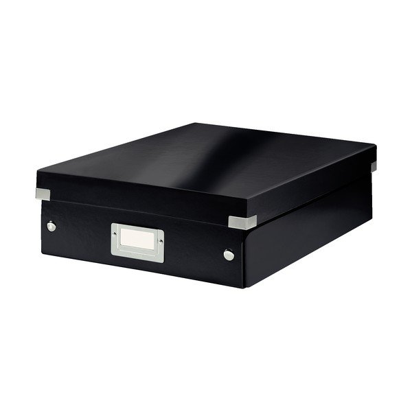 Fekete fedeles karton tárolódoboz 28x37x10 cm Click&Store – Leitz-image-2