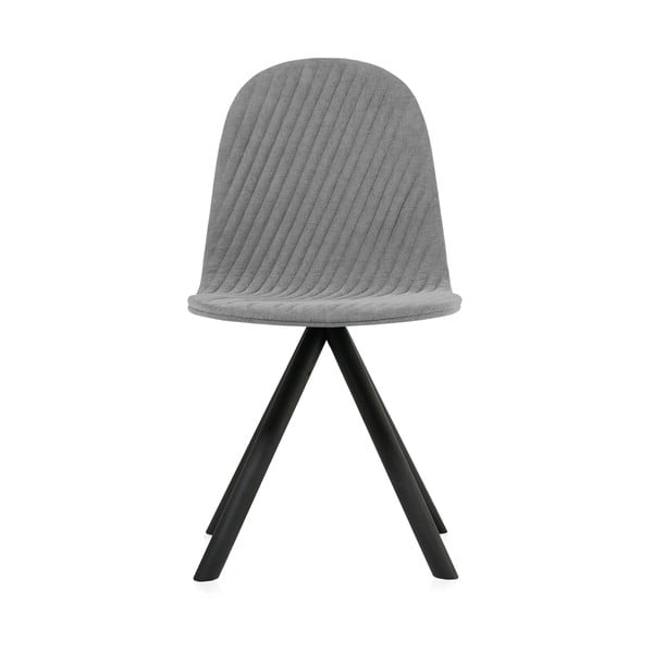 Mannequin Stripe szürke szék, fekete lábakkal - Iker