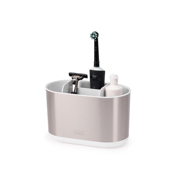 Ezüstszínű rozsdamentes acél fogkefetartó állvány Duo Steel – Joseph Joseph