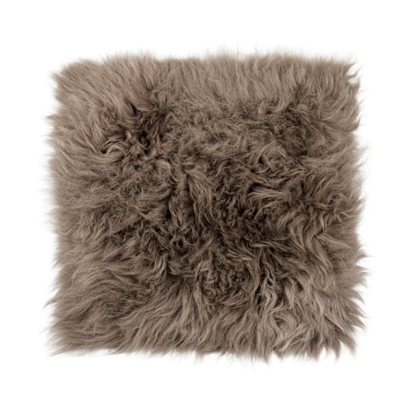 Milo szürkésbarna hosszú szálas birkaszőrme ülőpárna, 37 x 37 cm - Arctic Fur