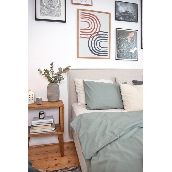 Mentazöld egyszemélyes kőmosott pamut ágynemű, 140 x 200 cm - Bonami Selection-image-3