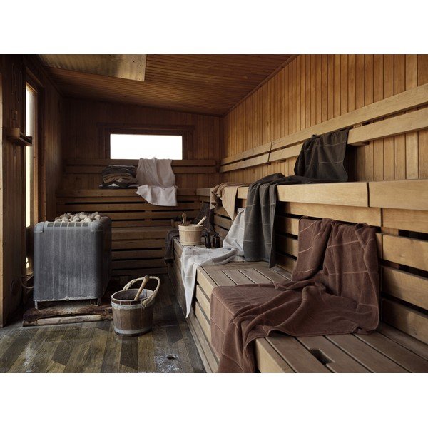 Szürkésbarna frottír pamut törölköző 50x100 cm Sauna – Zone-image-1
