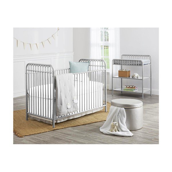 Világosszürke fém magas gyerek komód pelenkázó feltéttel 87x102 cm Monarch Hill – Støraa-image-3