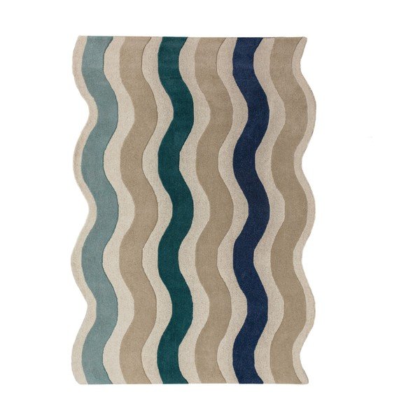 Kék kézi szövésű gyapjú szőnyeg 140x200 cm Cascade Wool – Flair Rugs
