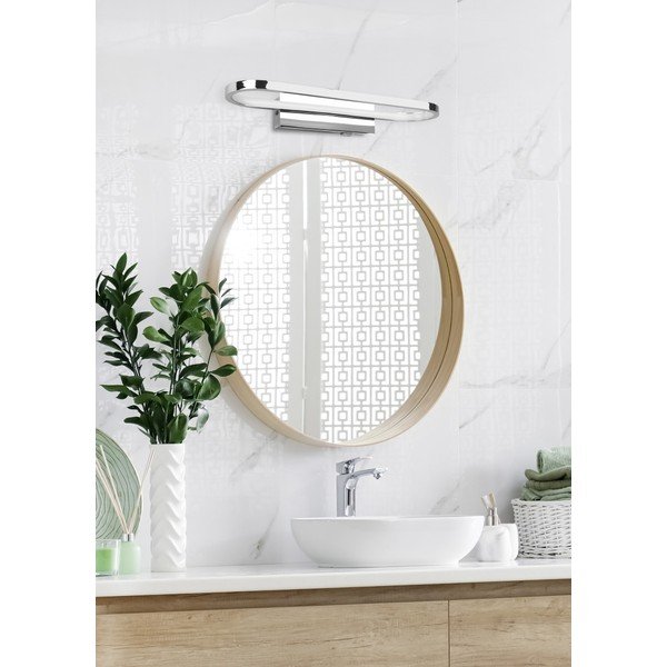 Fényes ezüstszínű LED fali lámpa (hosszúság 40 cm) Gianni – Trio-image-1