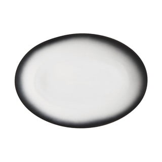Caviar ovális fehér-fekete kerámia tányér, 35 x 25 cm - Maxwell & Williams