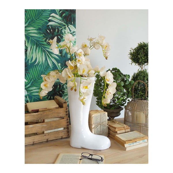 Luxury csizma formájú fehér kerámiaváza - Orchidea Milano