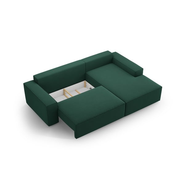 Zöld kinyitható sarokkanapé (jobb oldali) Jodie – Micadoni Home-image-4