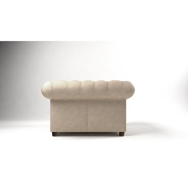 Krémszínű bársony fotel Cambridge – Ropez-image-2