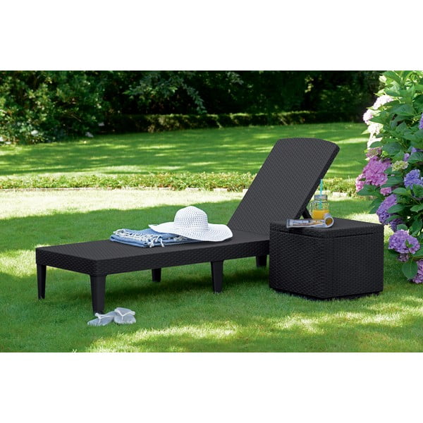 Sötétbarna műrattan kerti napozóágy Jaipur – Keter-image-1