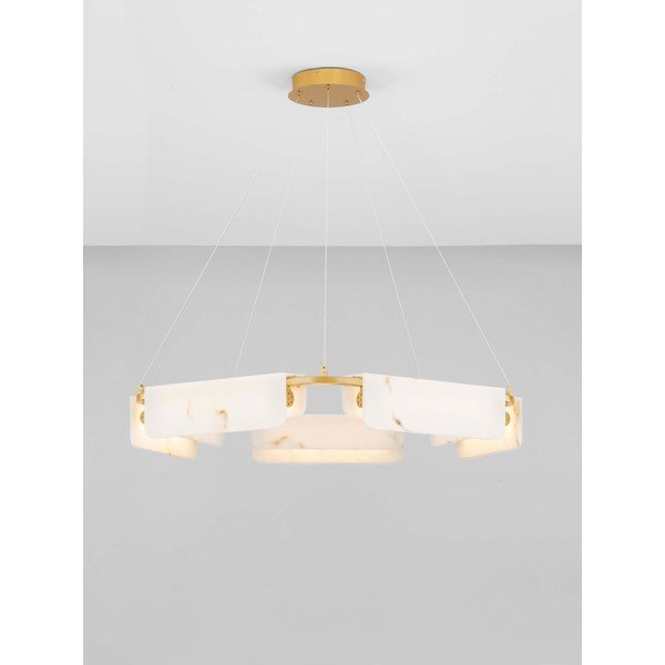 Krémszínű-sárgaréz színű LED dimmelhető függőlámpa márvány dekorral ø 93 cm Aider – Nova Luce-image-3