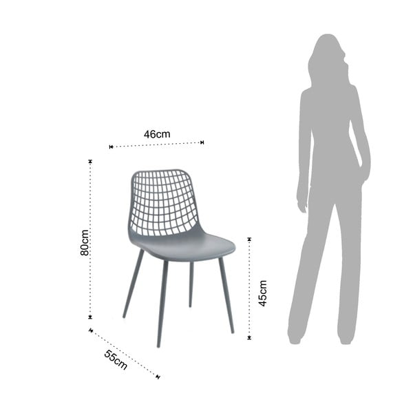 Szürke étkezőszék szett 2 db-os Nairobi – Tomasucci-image-4
