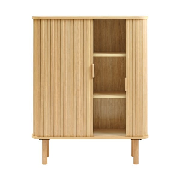 Natúr színű szekrény tolóajtóval, tölgyfa dekorral 113x90 cm Cavo – Unique Furniture-image-3