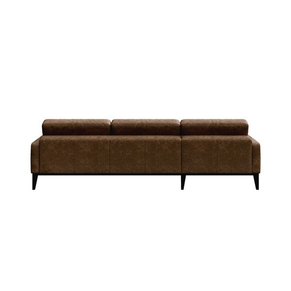 Musso Tufted barna bőr kanapé jobboldali fekvőfotellel - MESONICA-image-3