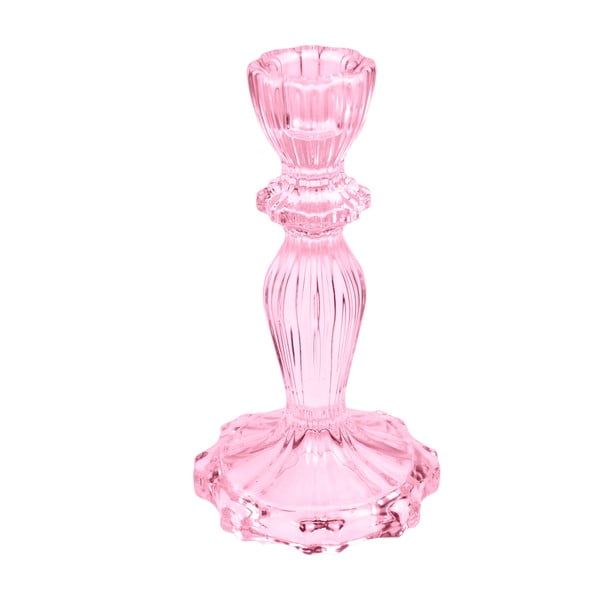 Rózsaszín magas üveg gyertyatartó - Rex London