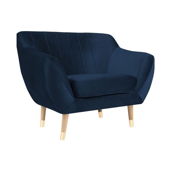 Benito sötétkék bársony fotel - Mazzini Sofas-image-2