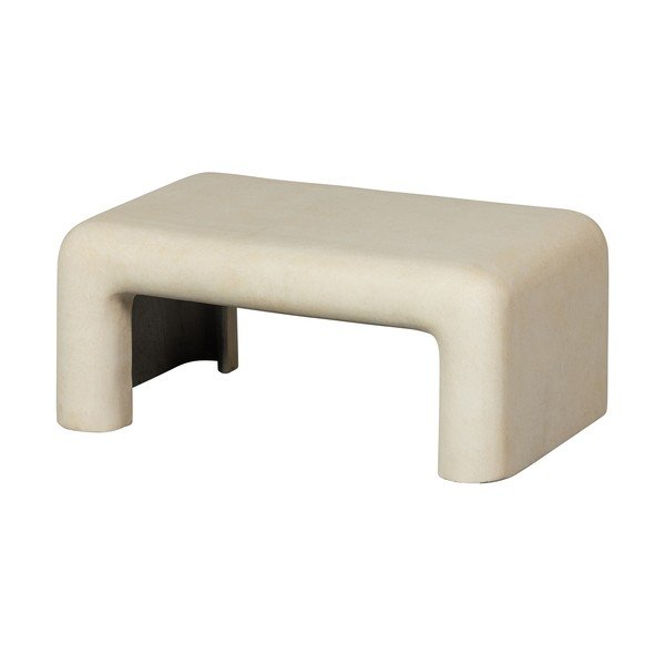 Krémszínű dohányzóasztal szett kő dekorral  2 db-os 42x92 cm Stani – WOOOD-image-2