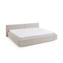 Bézs kárpitozott ágyneműtartós franciaágy ágyráccsal 200x240 cm Cube – Meise Möbel