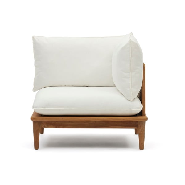 Fehér-natúr színű tömörfa kerti fotel Portixol – Kave Home