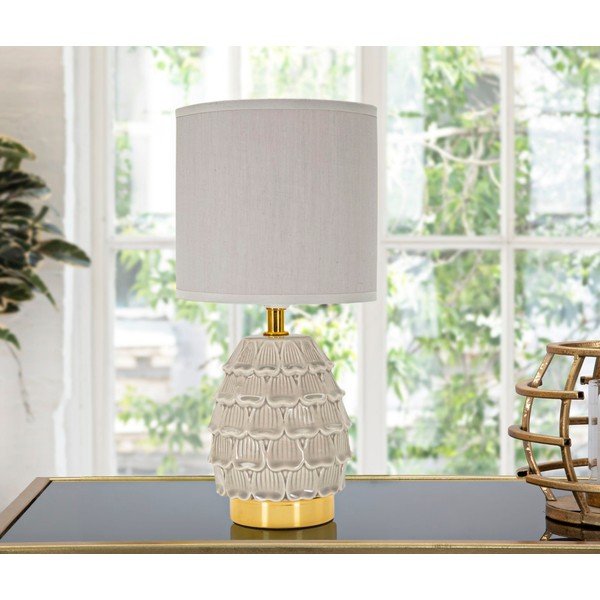 Bézs kerámia asztali lámpa textil búrával (magasság 30,5 cm) Pigny – Mauro Ferretti-image-4