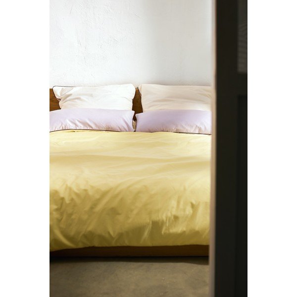 Sárga kétszemélyes pamut-szatén paplanhuzat 200x200 cm Oba – noo.ma-image-3