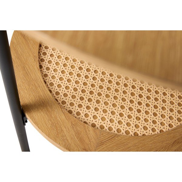 Kerek tárolóasztal tölgyfa dekorral ø 50 cm Pensacola – Unique Furniture-image-2