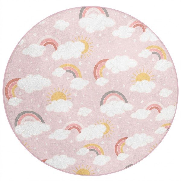 Rózsaszín mosható gyerek szőnyeg ø100 cm Rainbow World – Mila Home