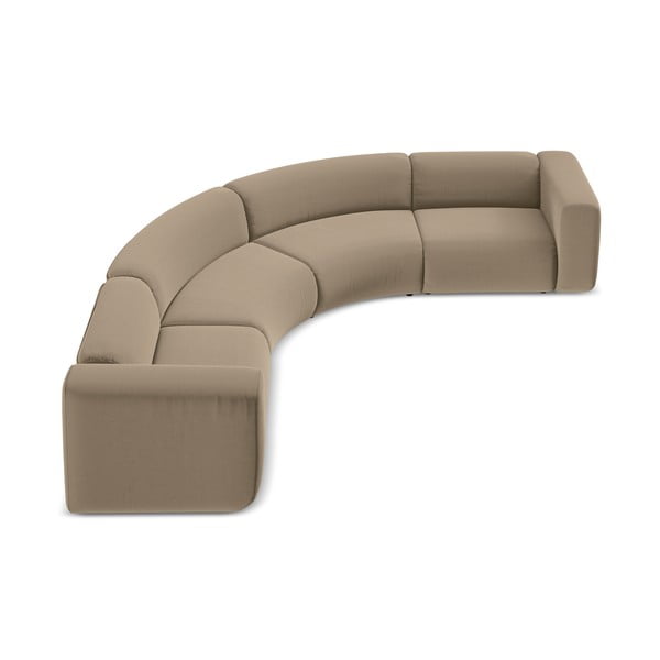 Bézs bársony sarokkanapé Ekahi – Makamii-image-3