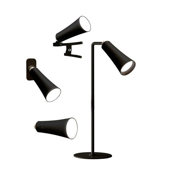 Fekete LED asztali lámpa (magasság 47,5 cm) 4in1 – Brandani