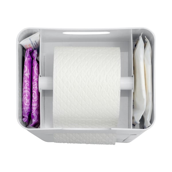 Fehér műanyag WC-papír tartó állvány WC-kefével Imon – Wenko-image-3