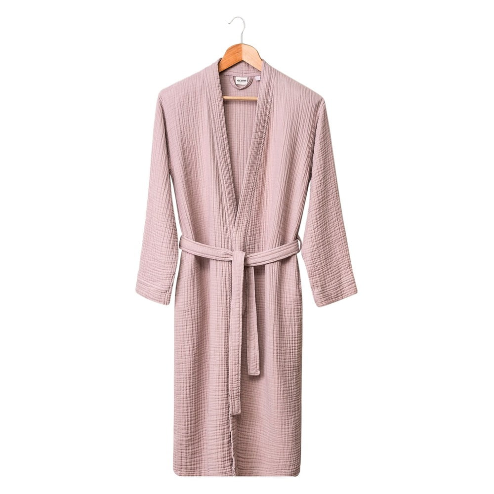Rózsaszín muszlin fürdőköpeny S/M Kimono – Foutastic