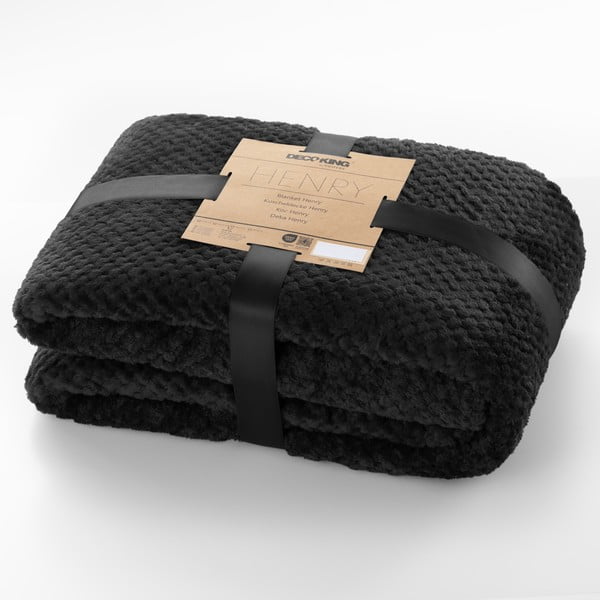 Henry fekete mikroszálas takaró, 150 x 200 cm - DecoKing-image-3