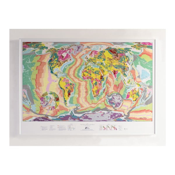 World Geology Map térkép áttetsző borítással, 100 x 70 cm - The Future Mapping Company