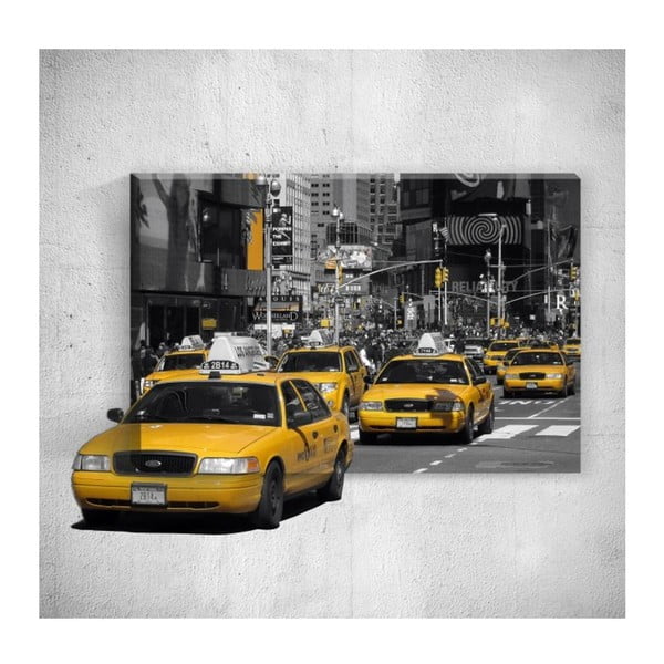 Yellow Taxis 3D fali kép, 40 x 60 cm - Mosticx