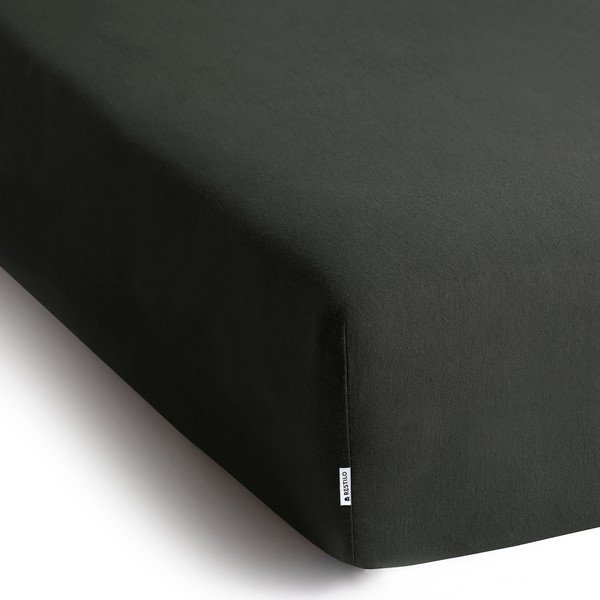Sötétszürke gumis jersey lepedő 220x200 cm Amber – Restilo-image-2