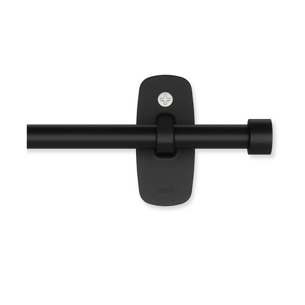 Matt fekete acél bővíthető függönykarnis 40 - 71 cm Adhera – Umbra