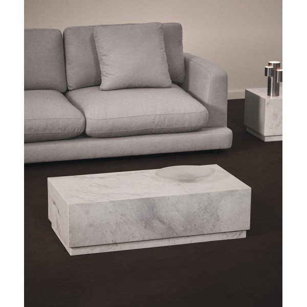 Fehér márvány dohányzóasztal 50x100 cm Sorein – Kave Home-image-1