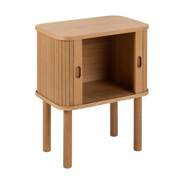 Natúr színű éjjeliszekrény tölgyfa dekorral Langley – Actona-image-3