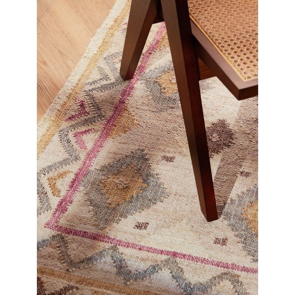 Krémszínű kézi szövésű juta futószőnyeg 80x200 cm Roya Imani – Elle Decoration-image-3