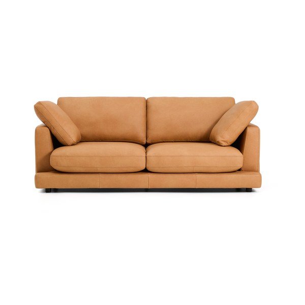 Barna bőr kanapé 210 cm Gala – Kave Home-image-2