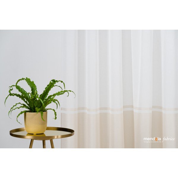 Fehér-bézs átlátszó függöny 300x260 cm Sanova – Mendola Fabrics-image-3
