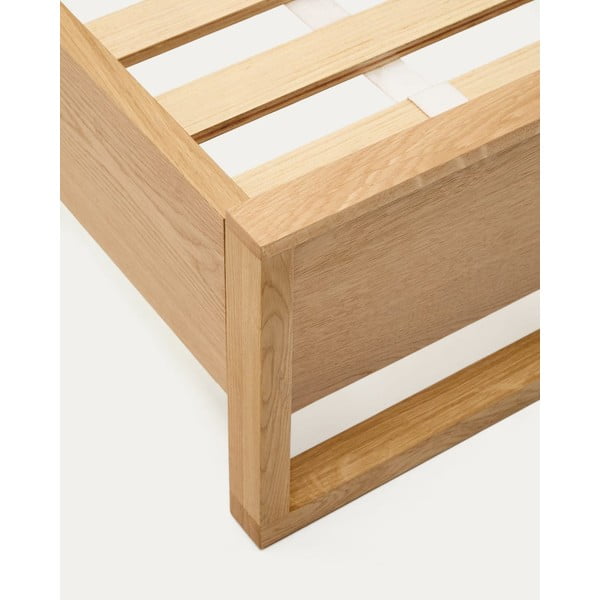 Natúr színű tölgyfa egyszemélyes ágy ágyráccsal 90x190 cm Alguema – Kave Home-image-4