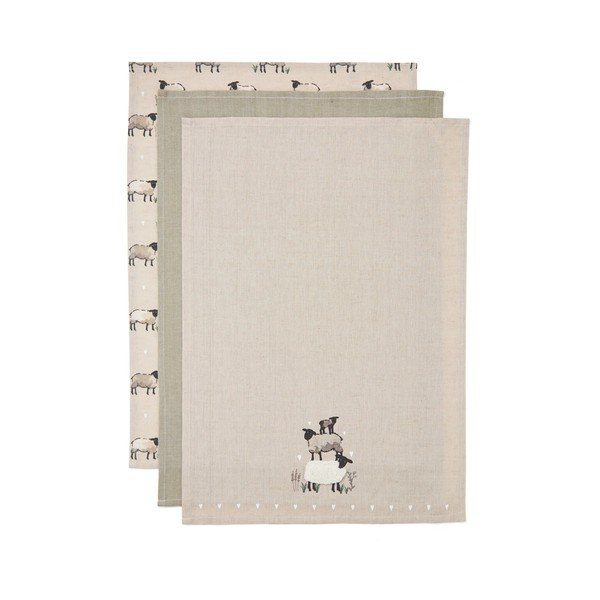 Lenkeverék konyharuha szett 3 db-os 45x65 cm Highland Sheep – Cooksmart ®-image-3